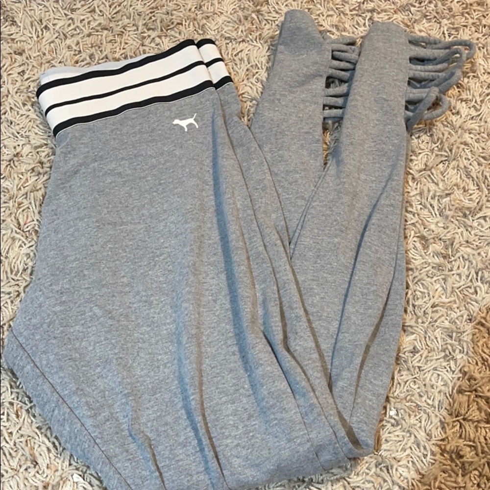 Gray pink leggings